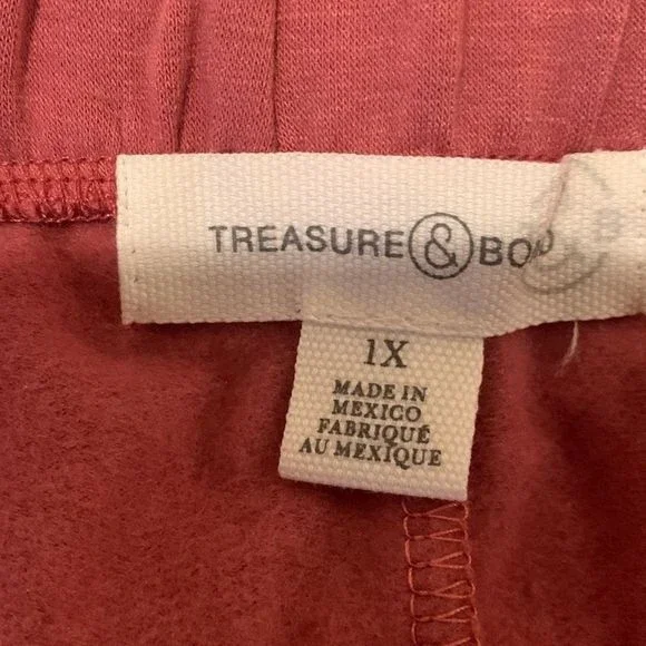 NWT Treasure & Bond Raw Hem Shorts. PINK MAUVE. 1X=18W - Picture 8 of 8
